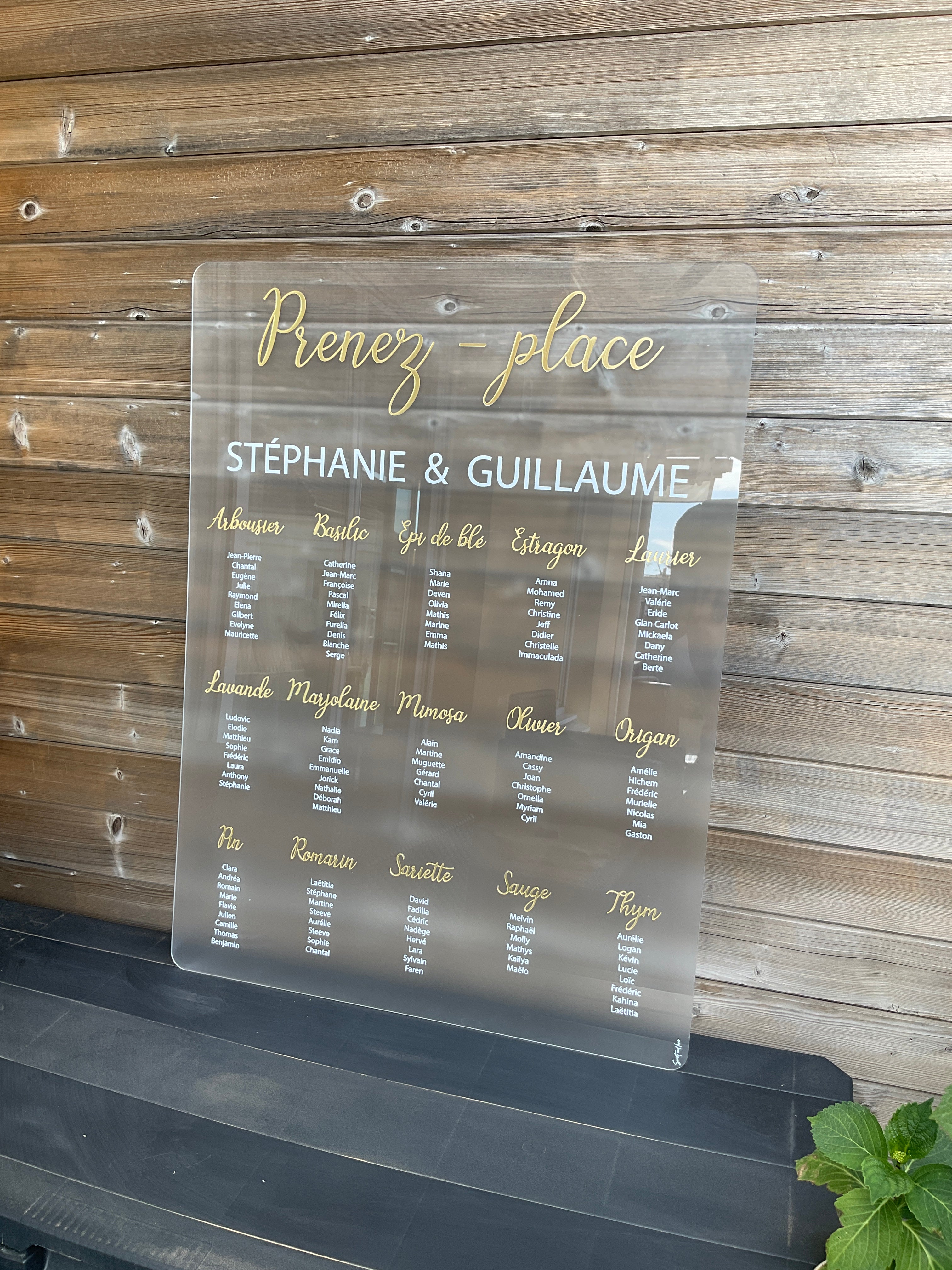 Panneau plan de table impression plexi