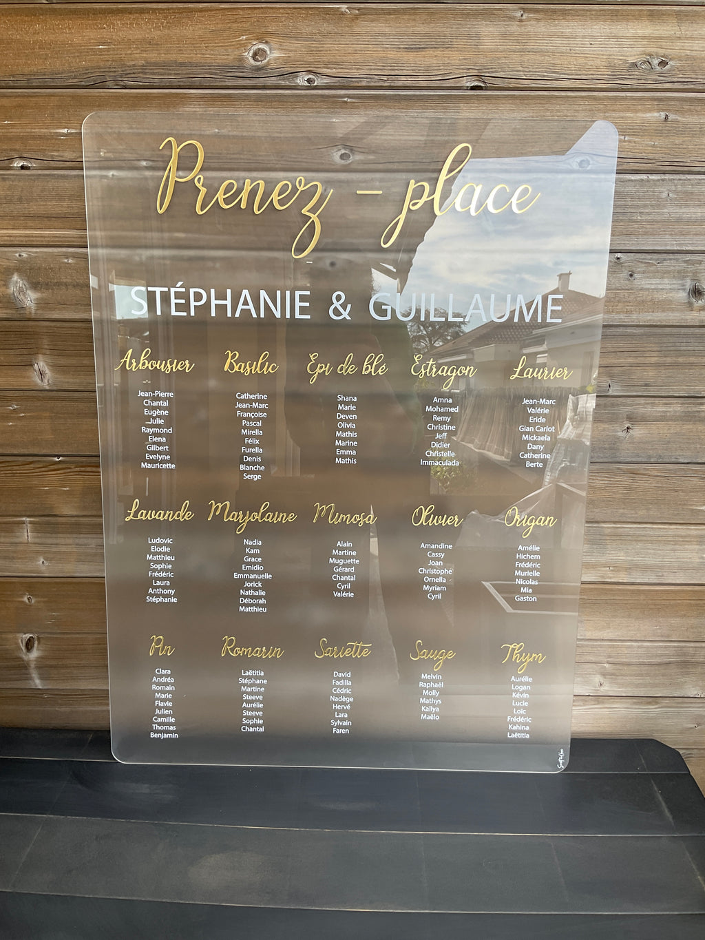 Panneau plan de table impression plexi