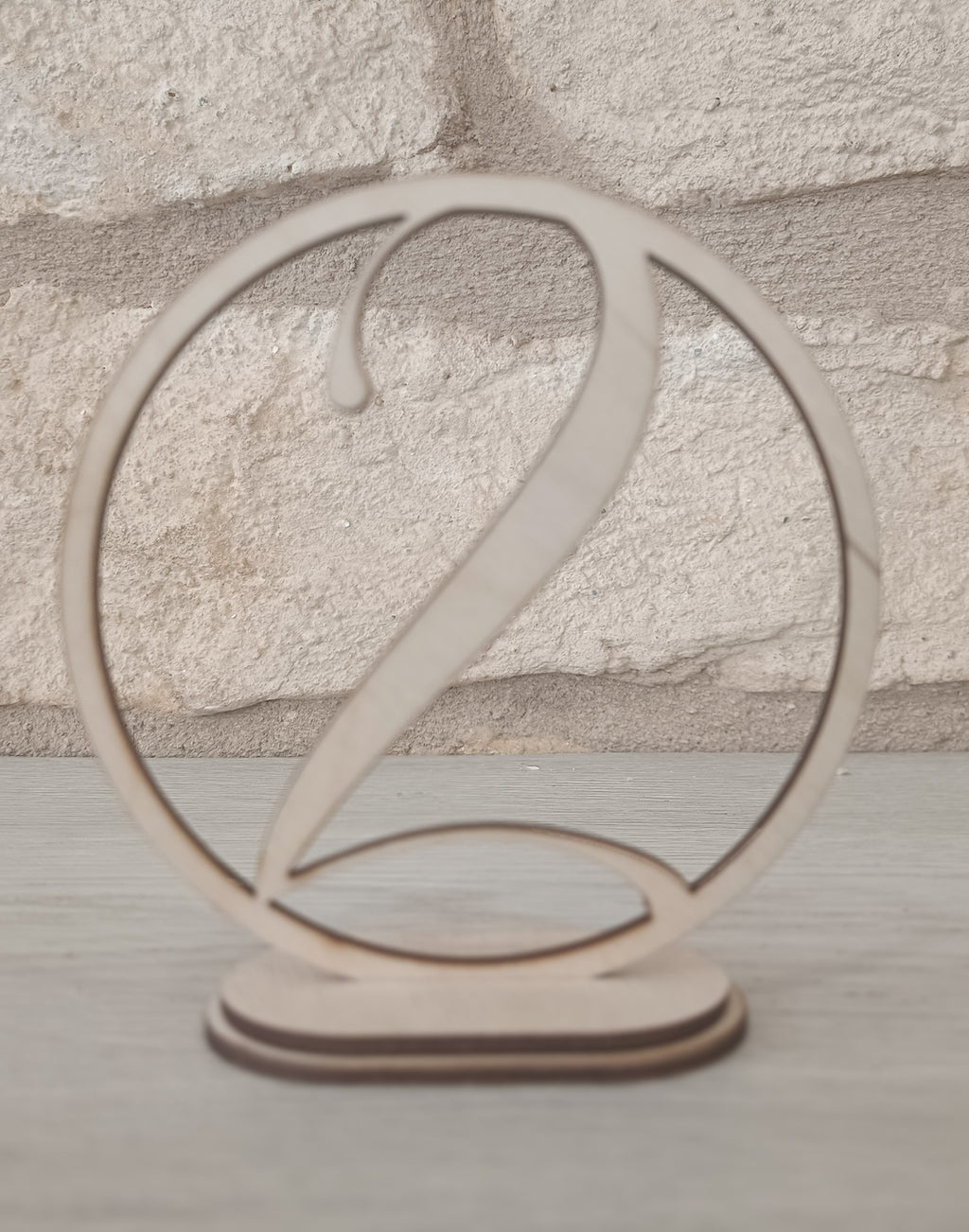 Numéros de table en bois - découpe cercle