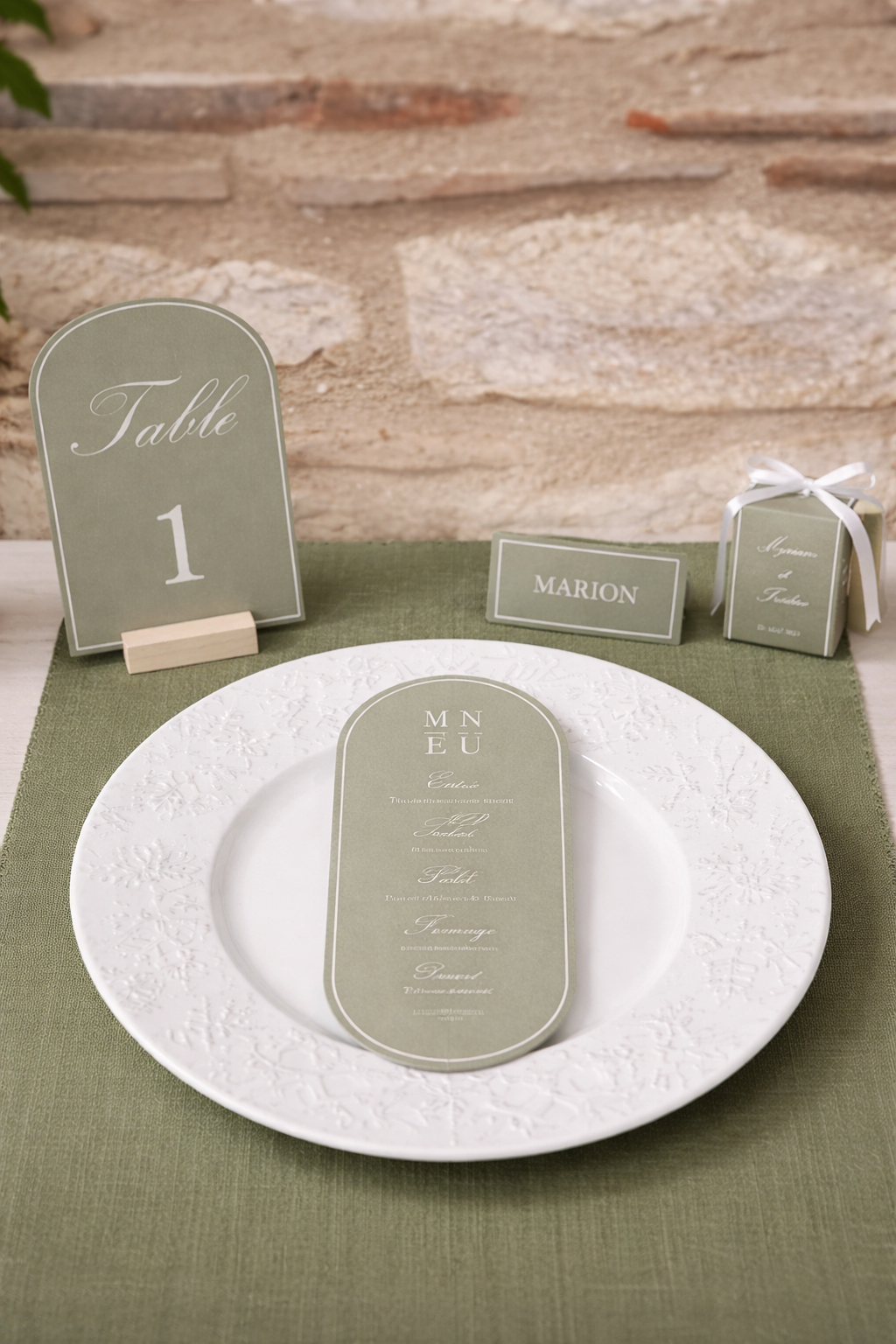 Numéro de table forme demi arche