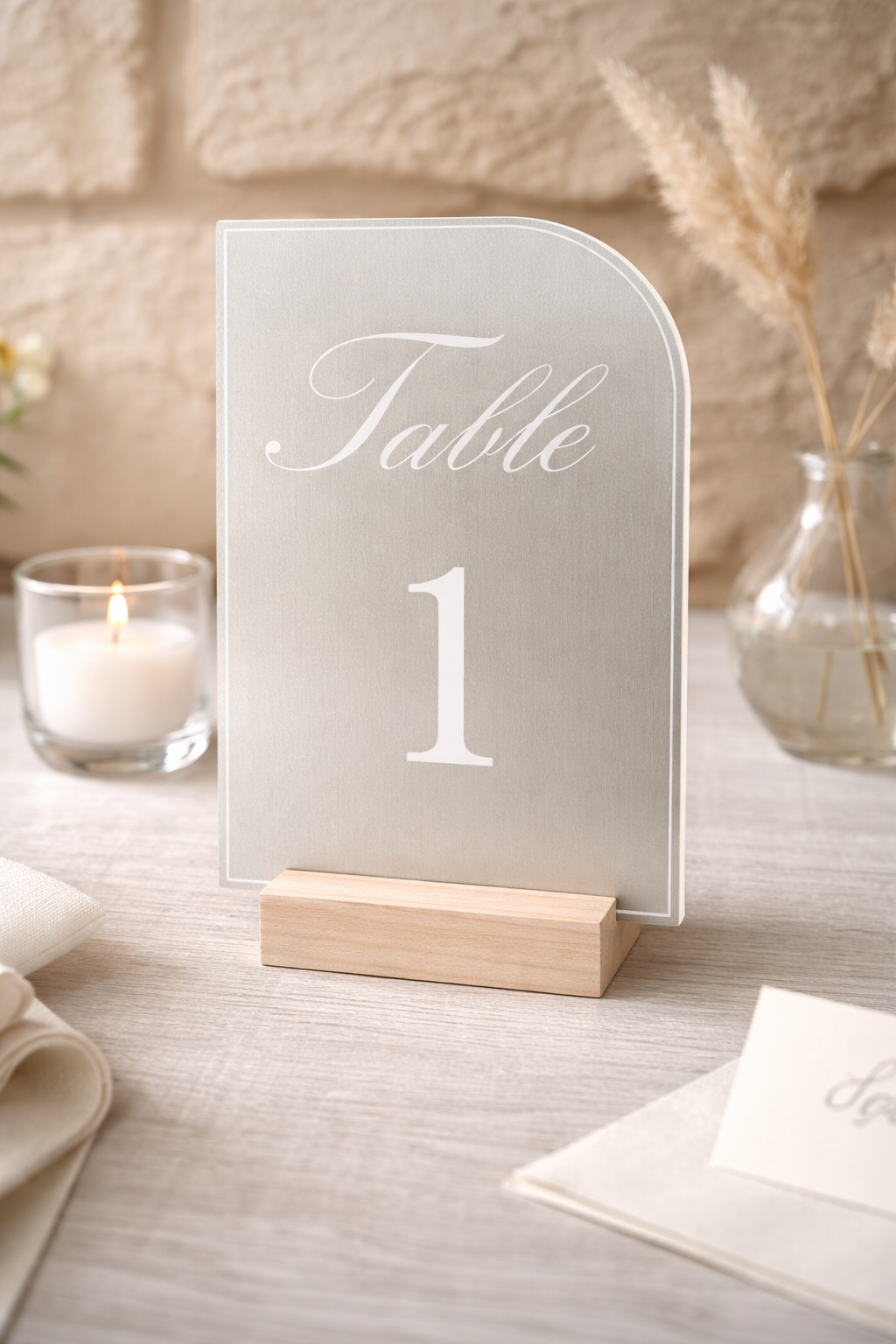 Numéro de table forme demi arche