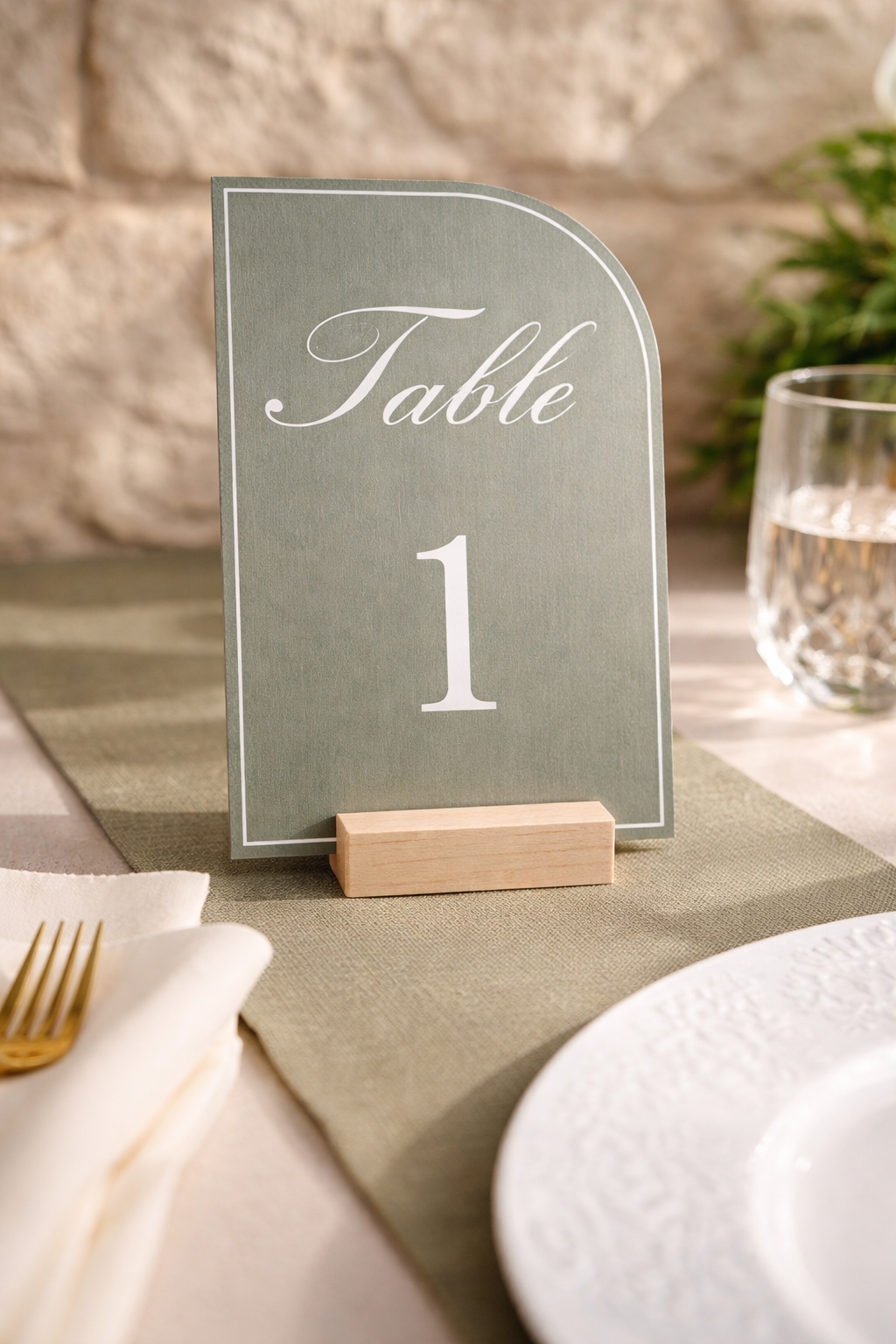 Numéro de table forme demi arche