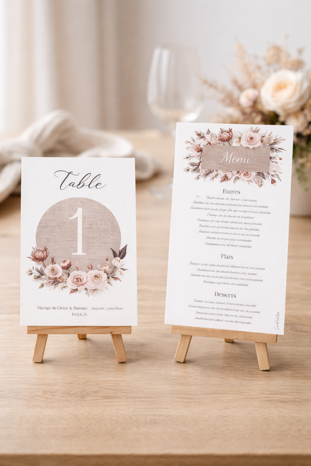 Menu de mariage personnalisé - AQUA FLORAL