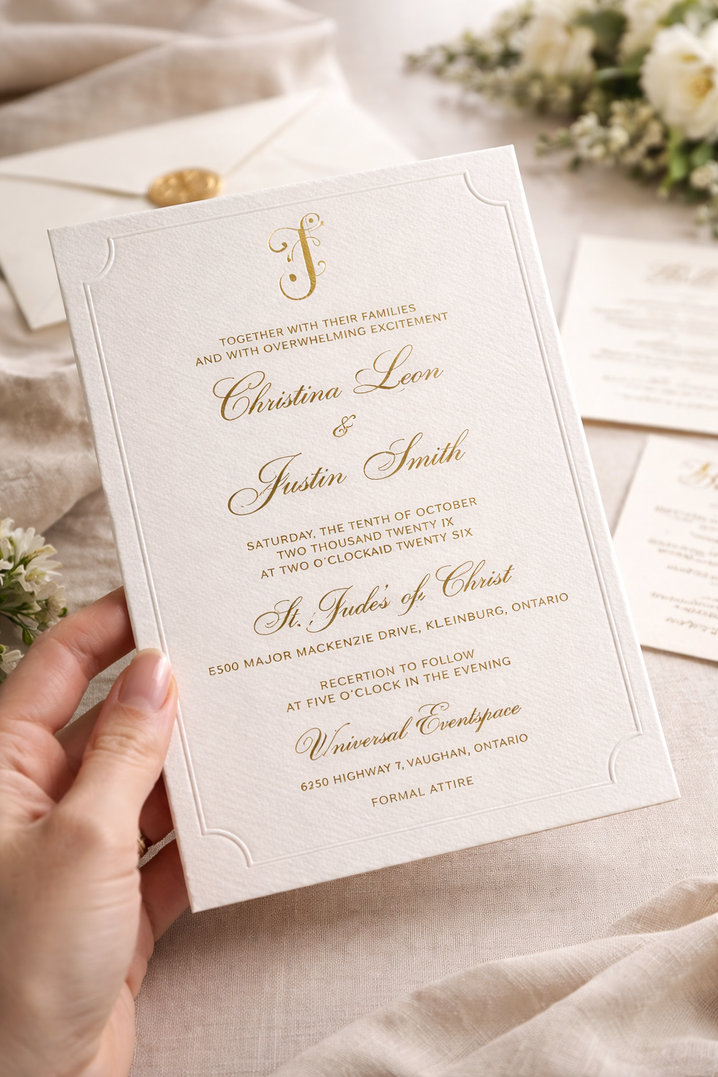 Faire part de mariage avec embossage n°1