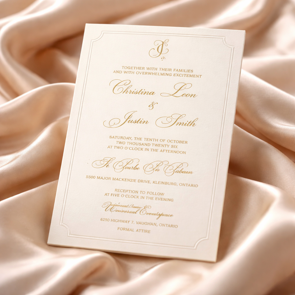 Faire part de mariage avec embossage n°1