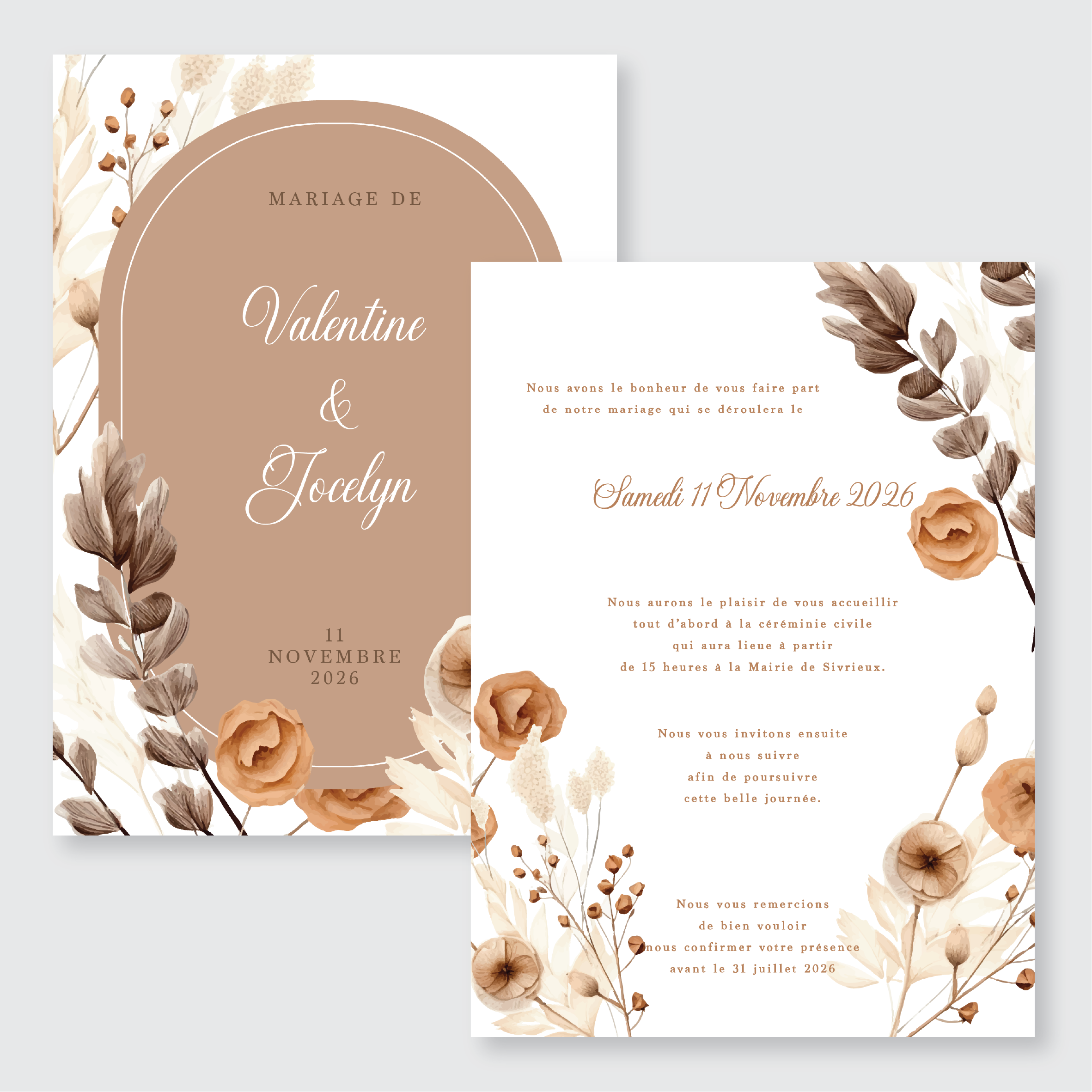 Faire-part de mariage - Collection Bohème n°2