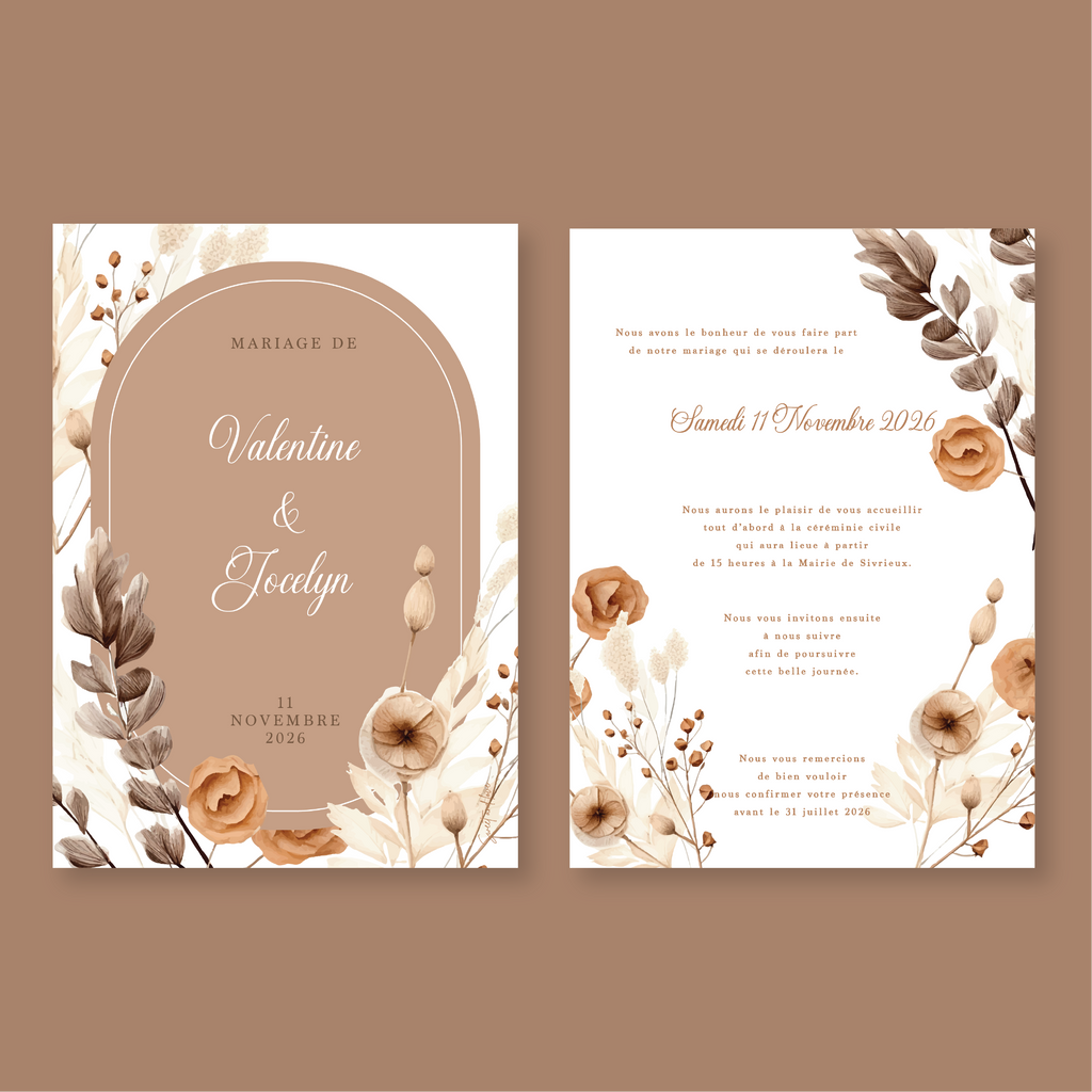 Faire-part de mariage - Collection Bohème n°2