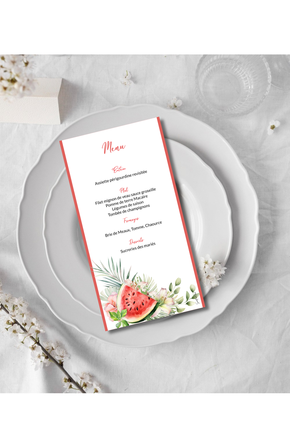 Menu de mariage - AGrumes sous les tropiques