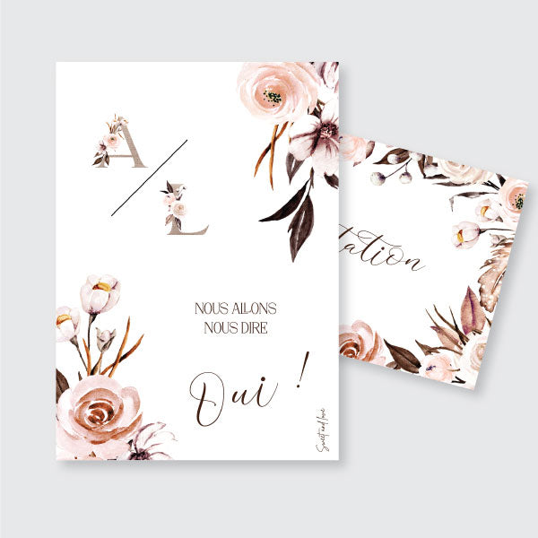 Carte pour compléments d'informations Aqua Floral