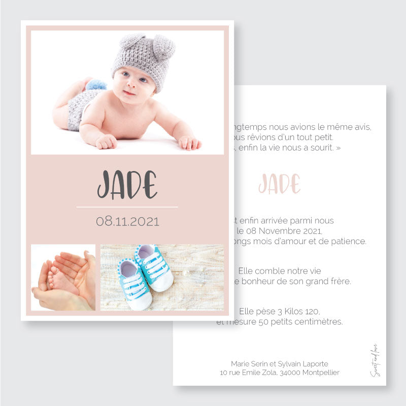Faire-part de naissance Jade
