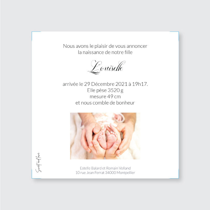 Faire-part de naissance Louiselle