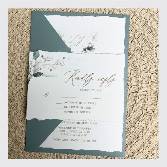 Faire part de mariage - papier déchiré