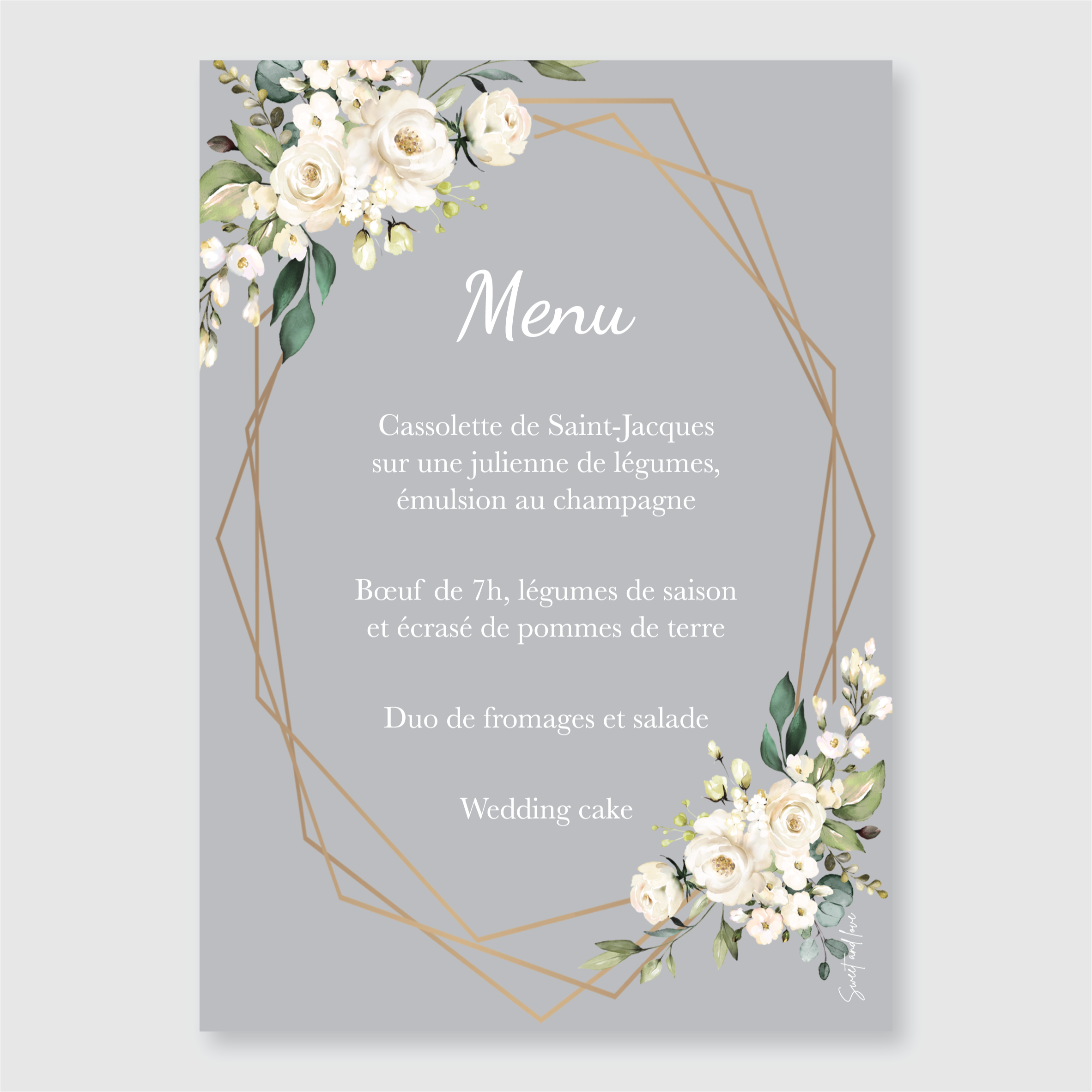 Menu de mariage