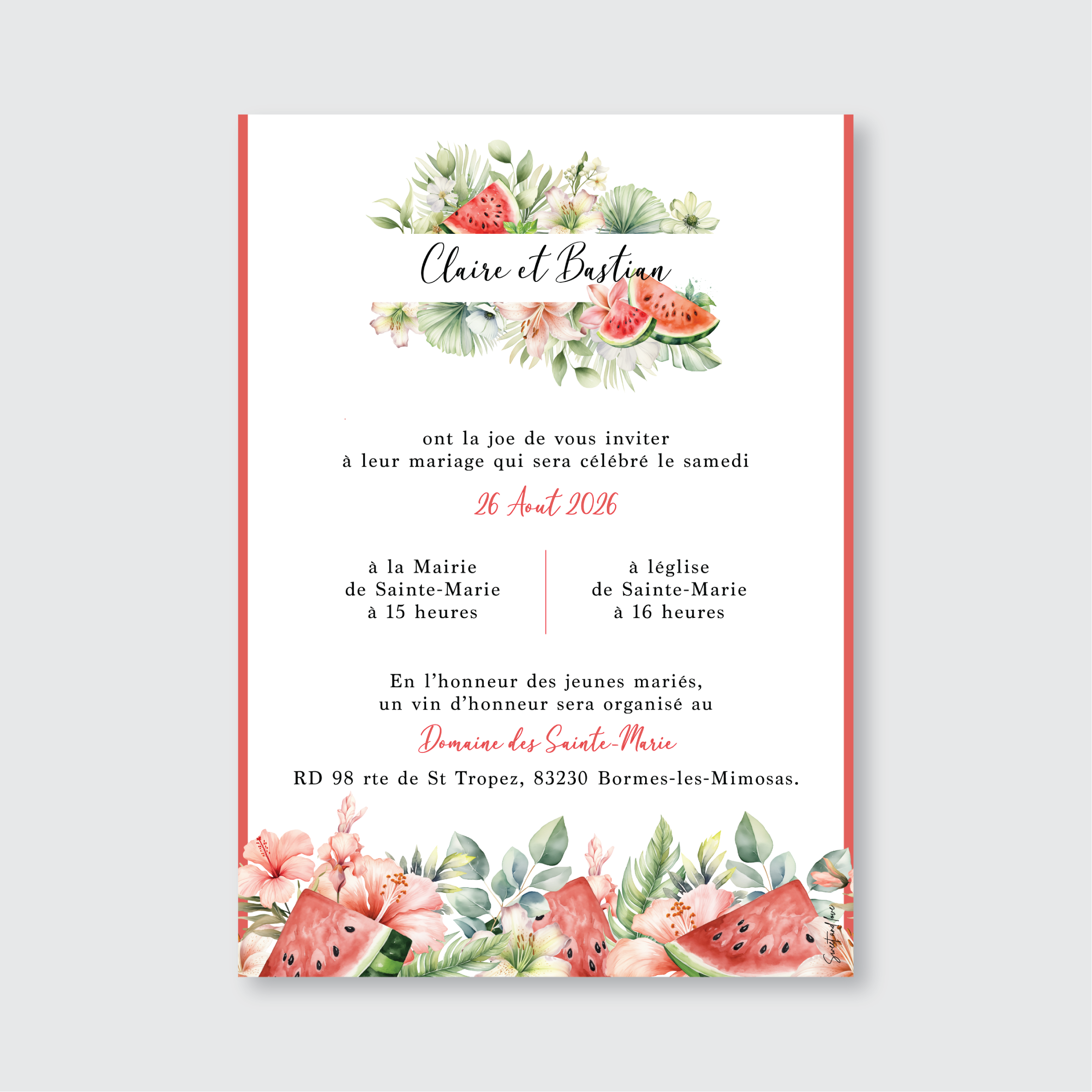 Faire-part de mariage - Sous les tropiques