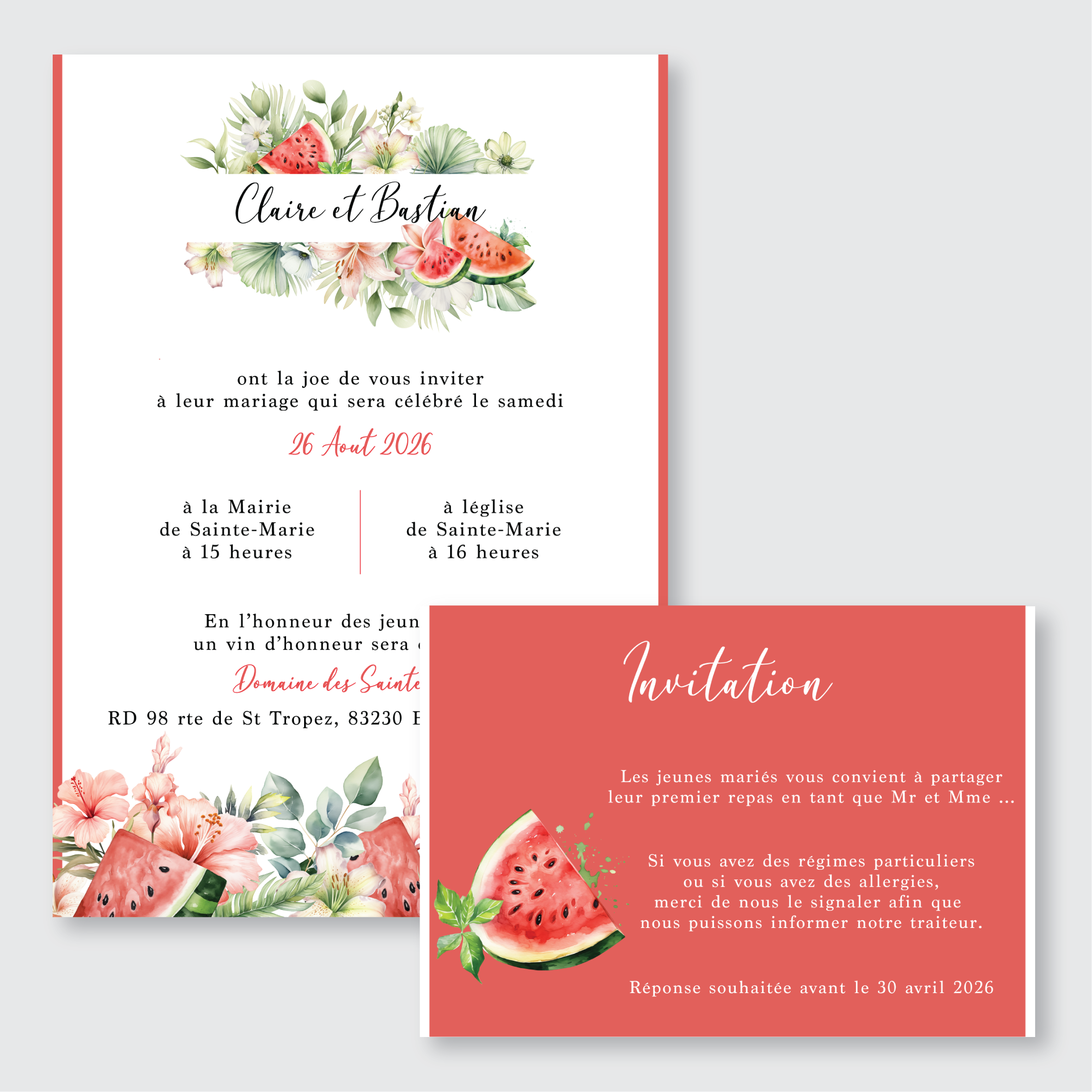 Faire-part de mariage - Sous les tropiques
