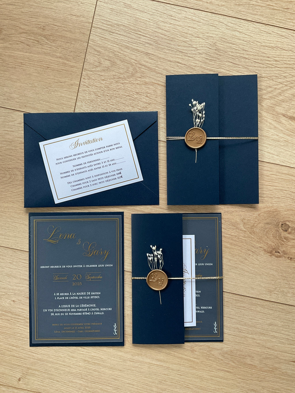 Faire-part de mariage plexi dans sa pochette