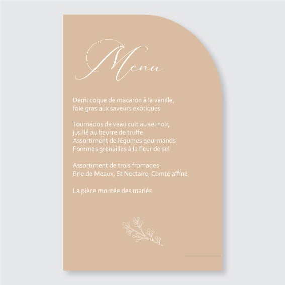 Menu de mariage