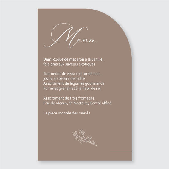 Menu de mariage