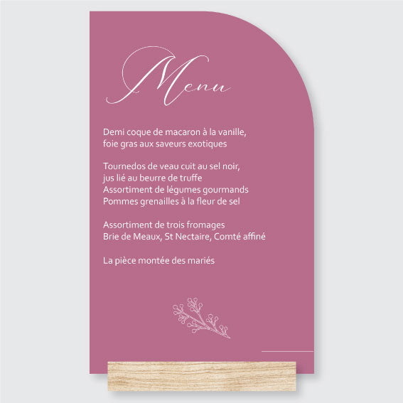 Menu de mariage