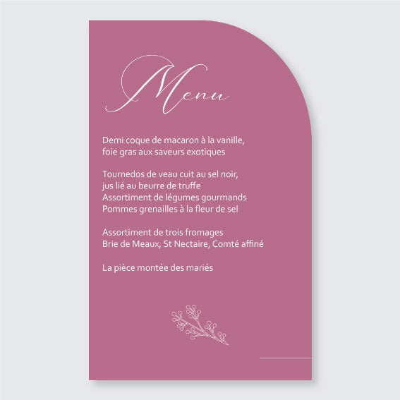 Menu de mariage