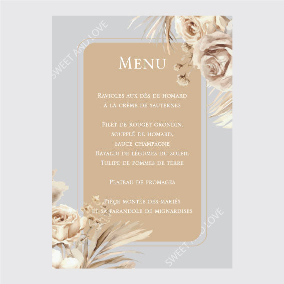 Menu de mariage