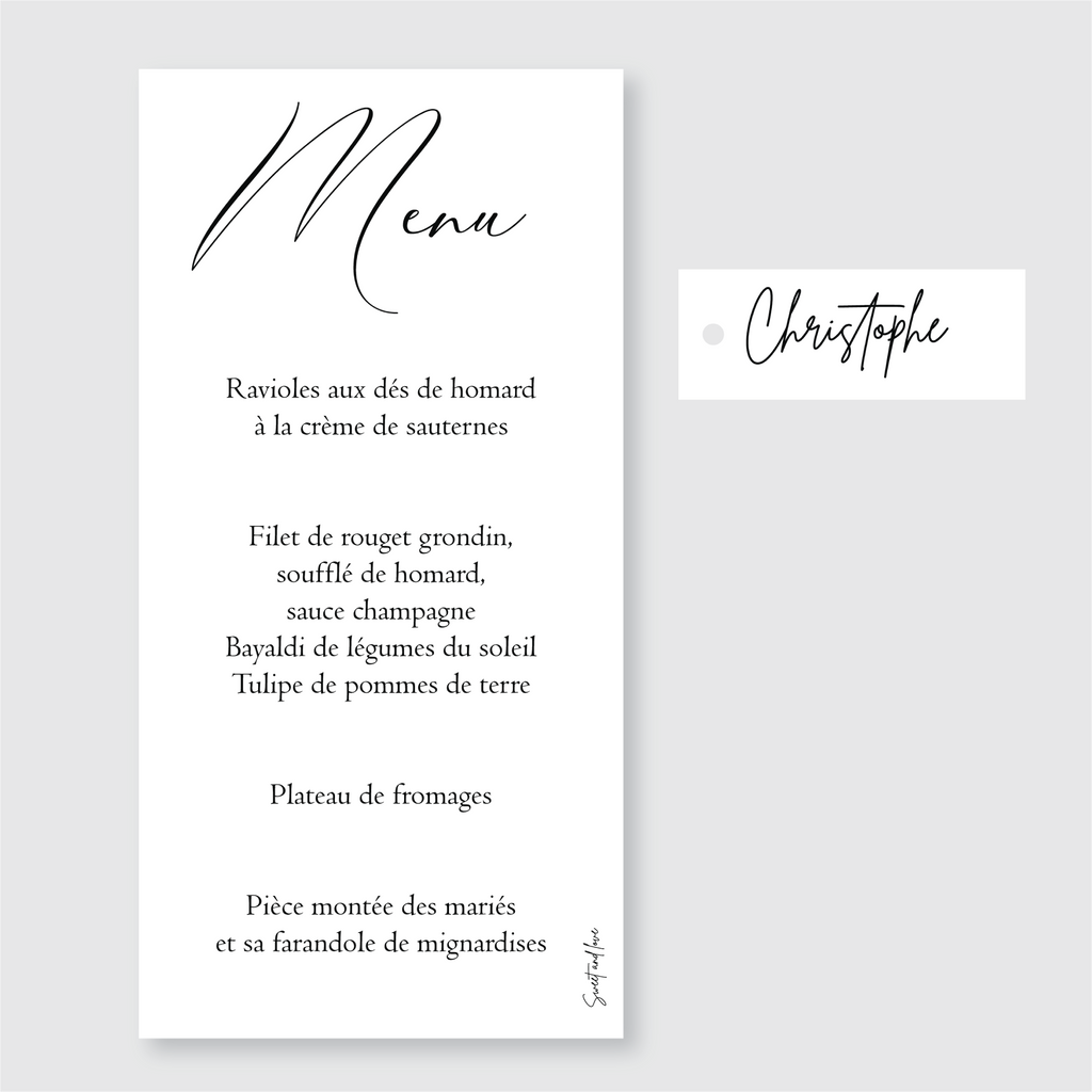 Menu de mariage - ELEGANCE 2