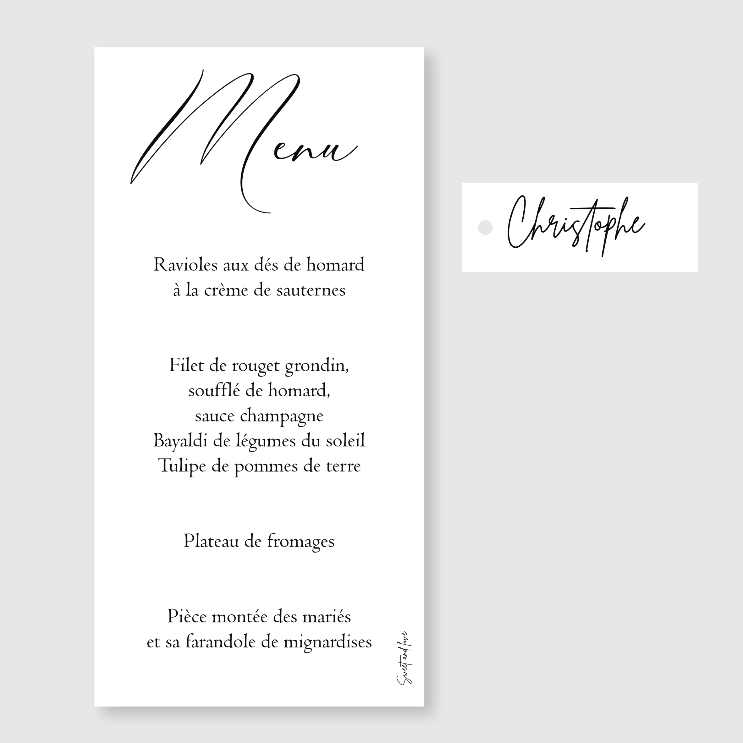 Menu de mariage - ELEGANCE 2