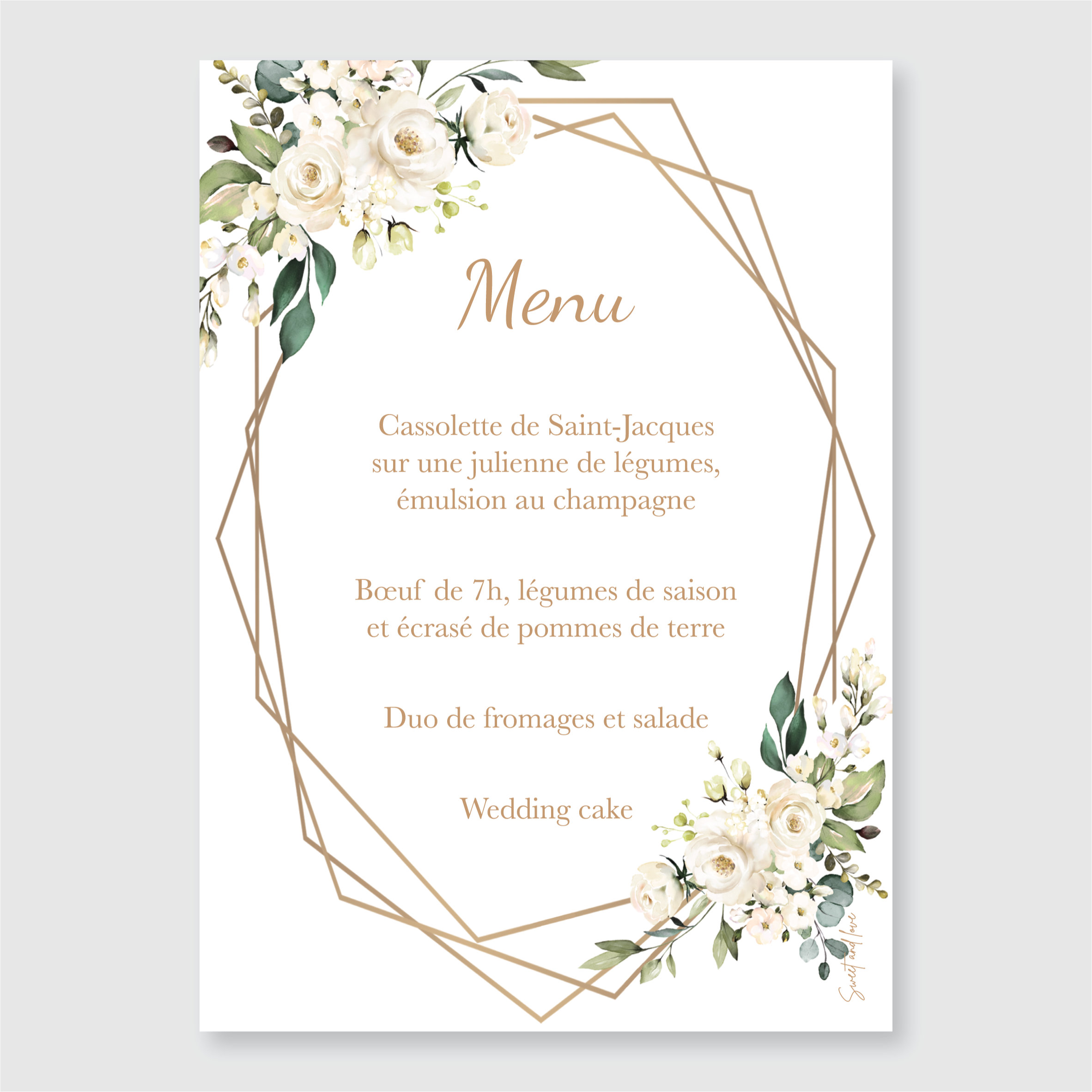 Menu de mariage