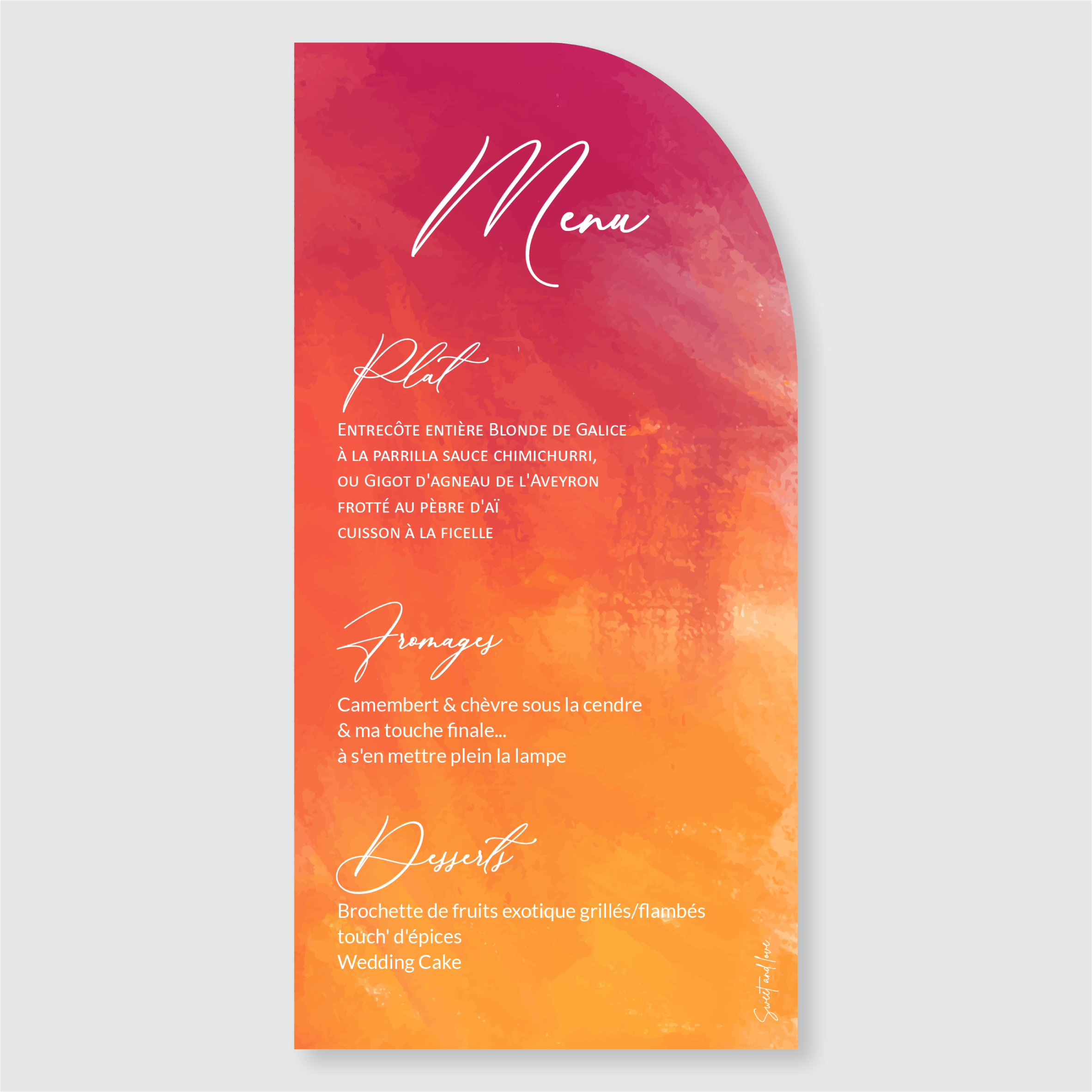 Menu de mariage - FULL COLOR