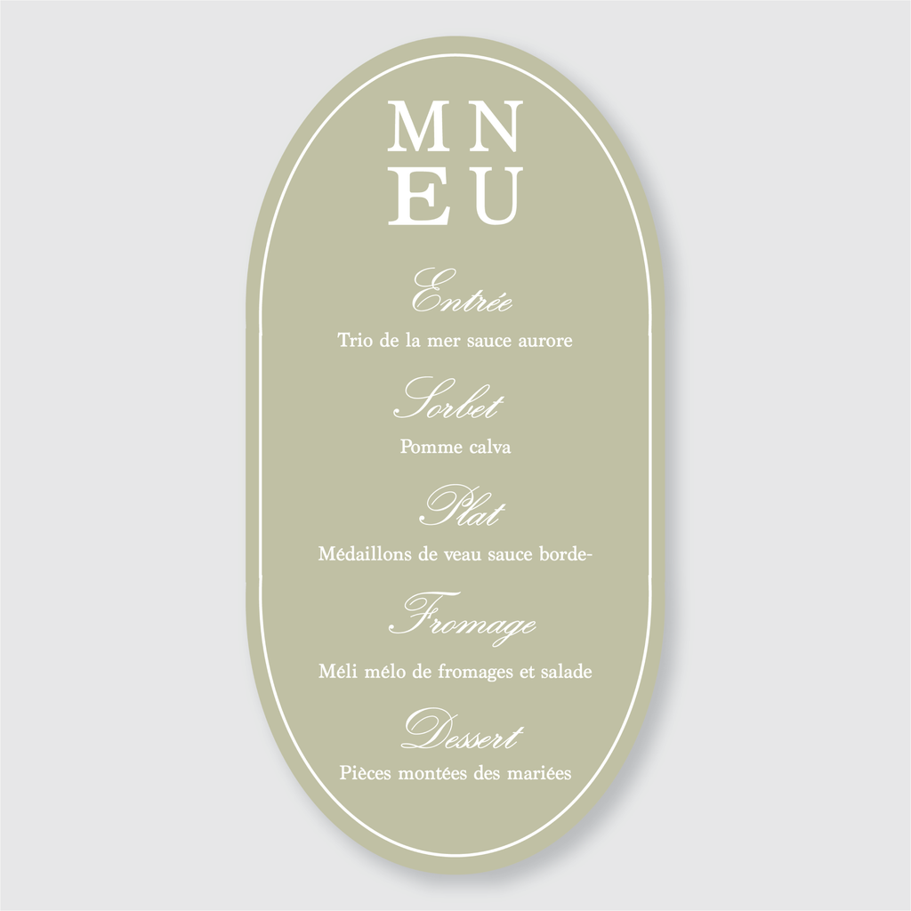 Menu de mariage