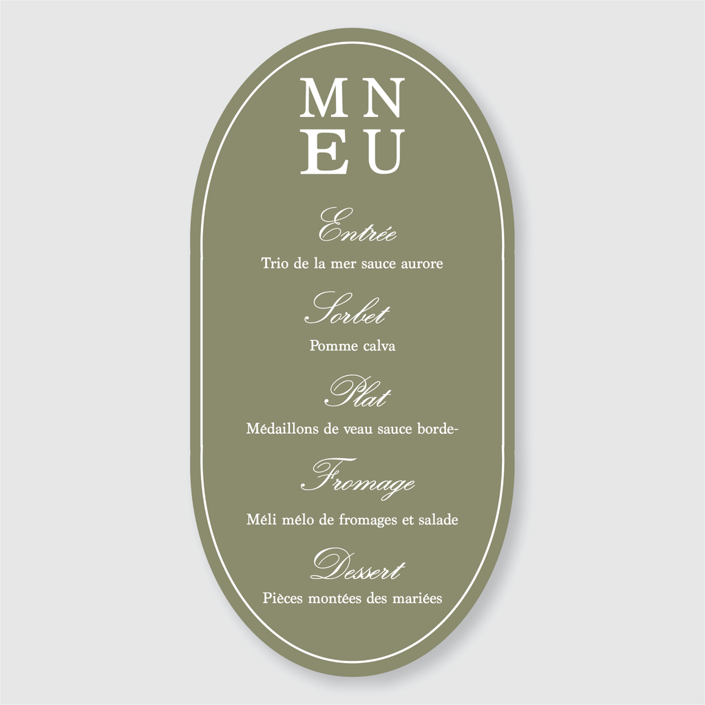 Menu de mariage