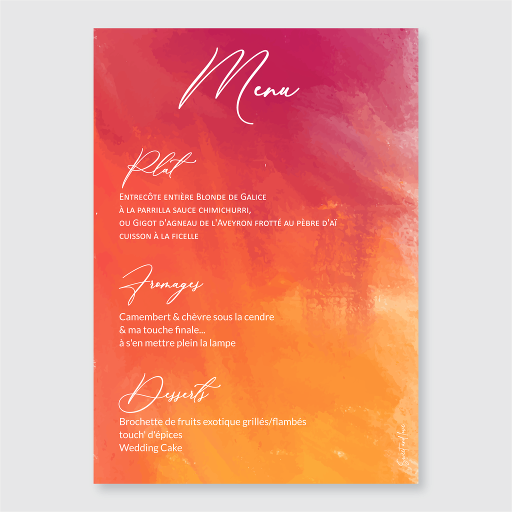 Menu de mariage - FULL COLOR