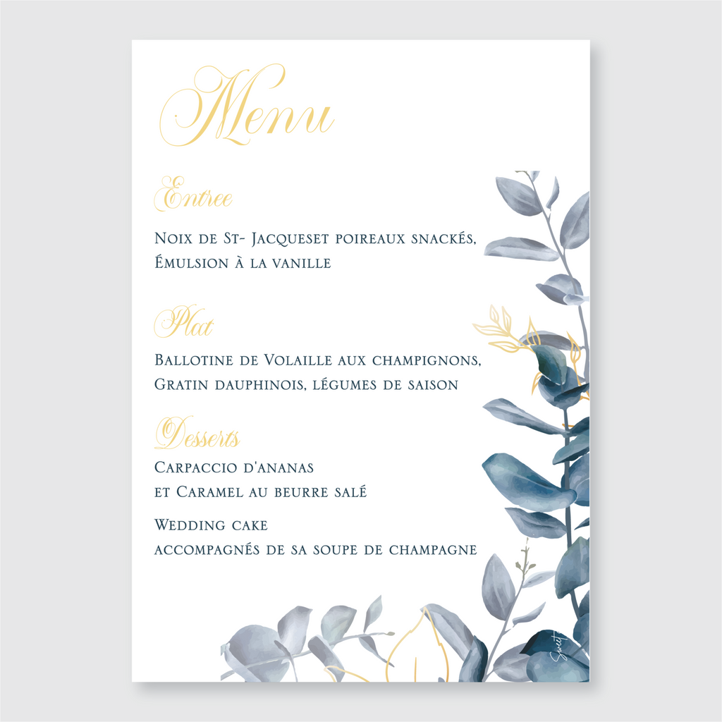 Menu de mariage