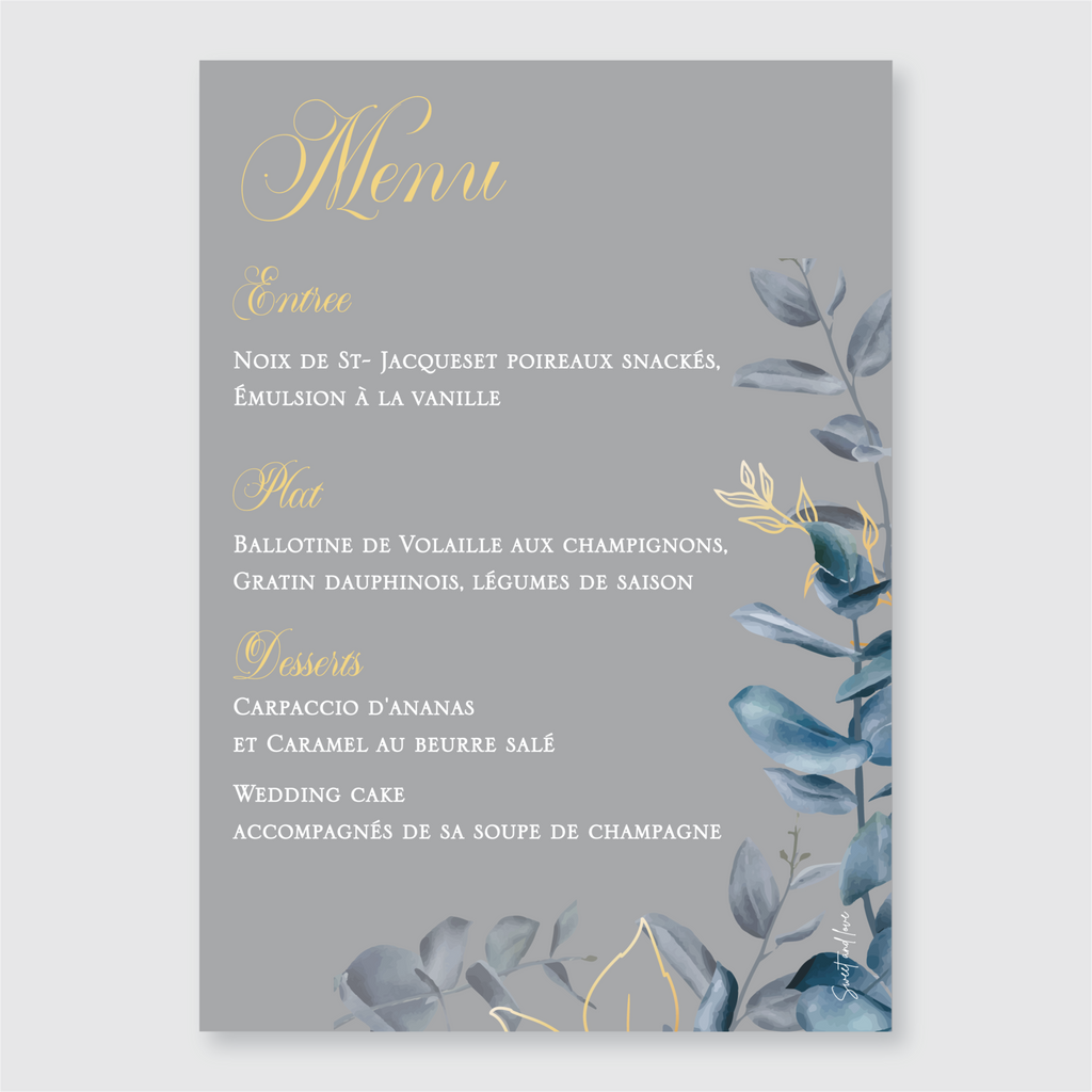 Menu de mariage