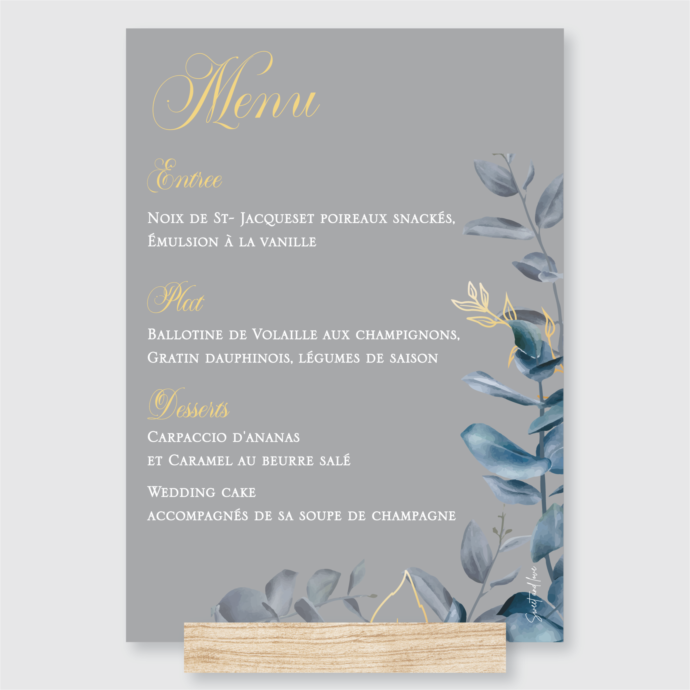 Menu de mariage