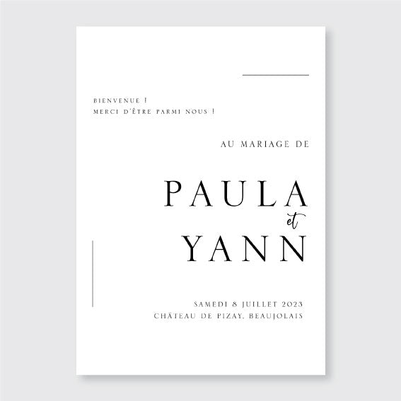 Panneau de bienvenue personnalisé – Mariage