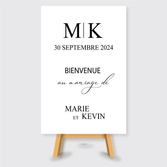 Panneau de bienvenue personnalisé – Mariage