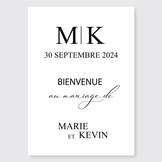 Panneau de bienvenue personnalisé – Mariage