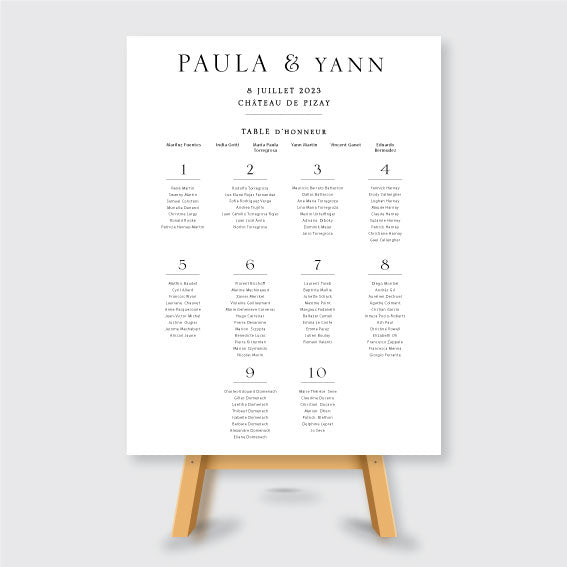 Panneau plan de table