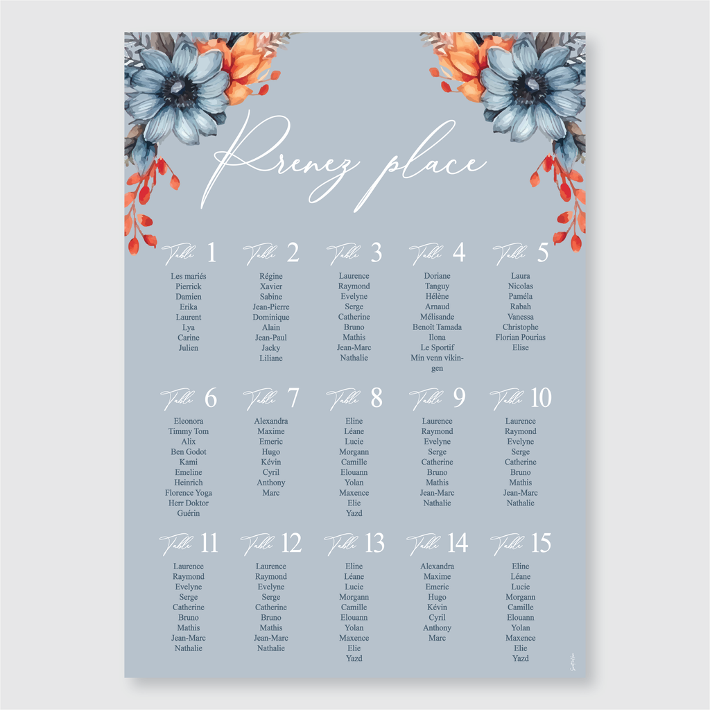 Panneau plan de table