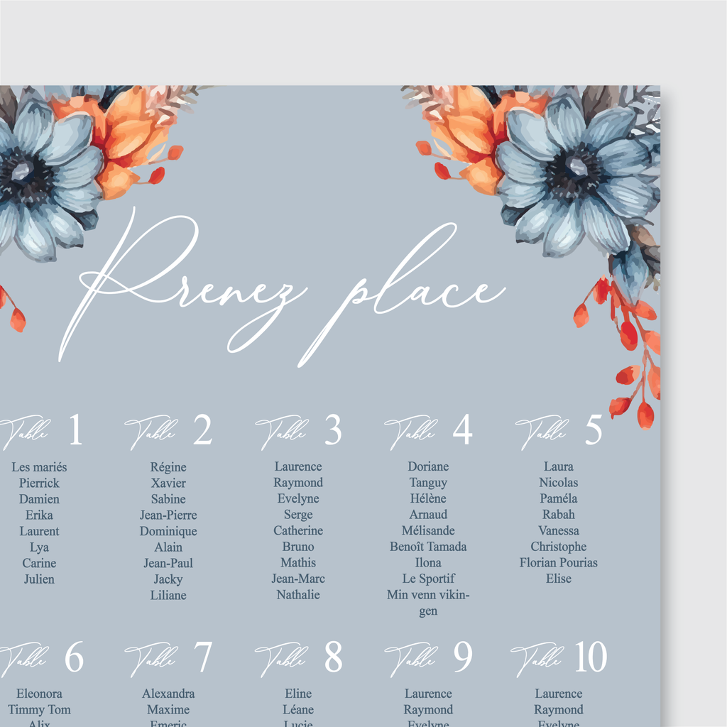 Panneau plan de table