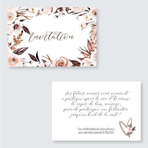 Carte pour compléments d'informations Aqua Floral