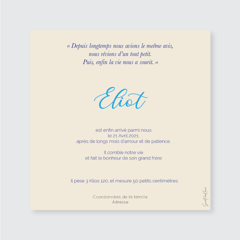 Faire-part de naissance