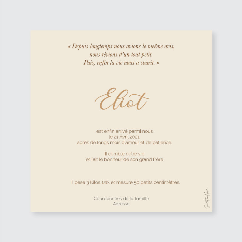 Faire-part de naissance