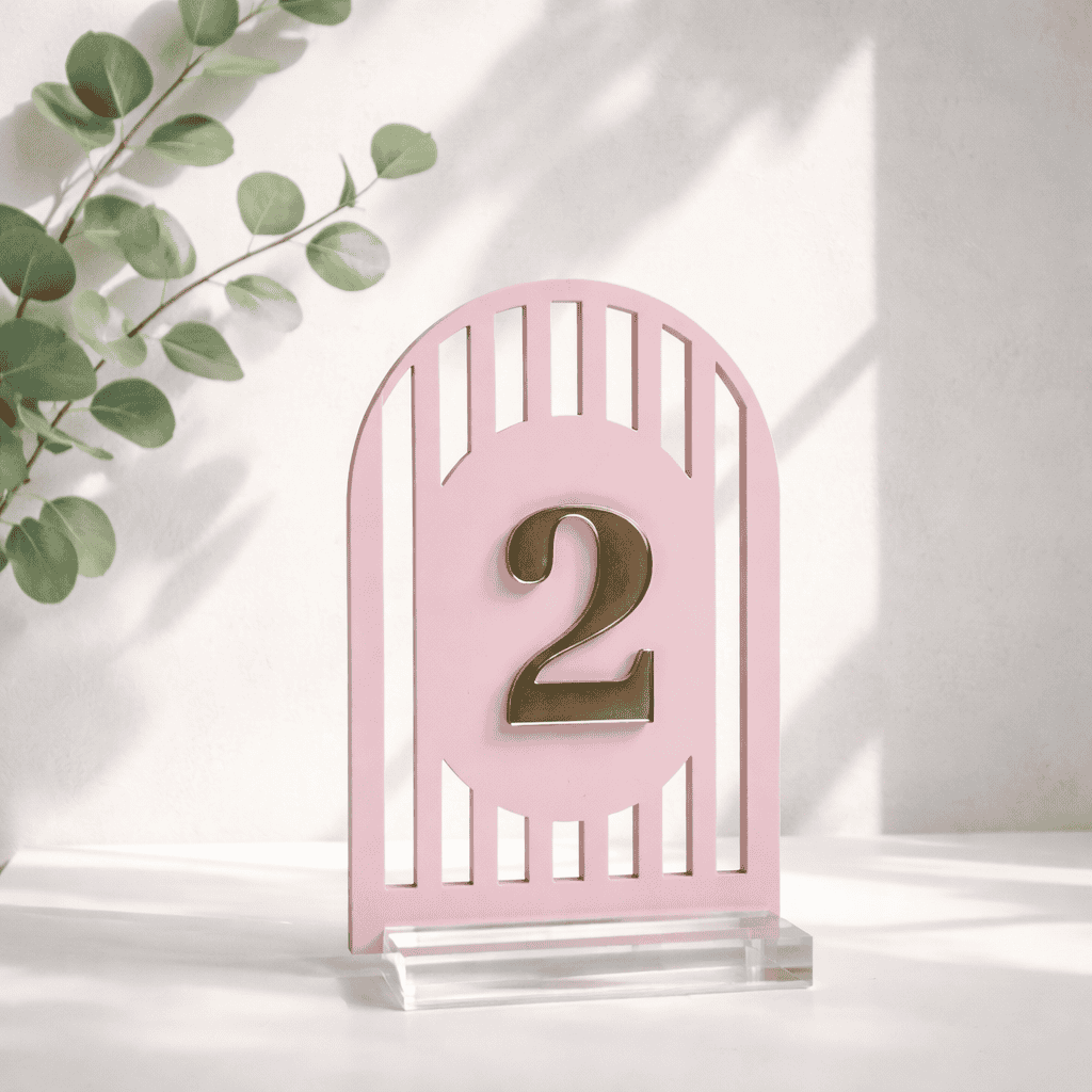 Numéros de table en plexi - Découpe Arche