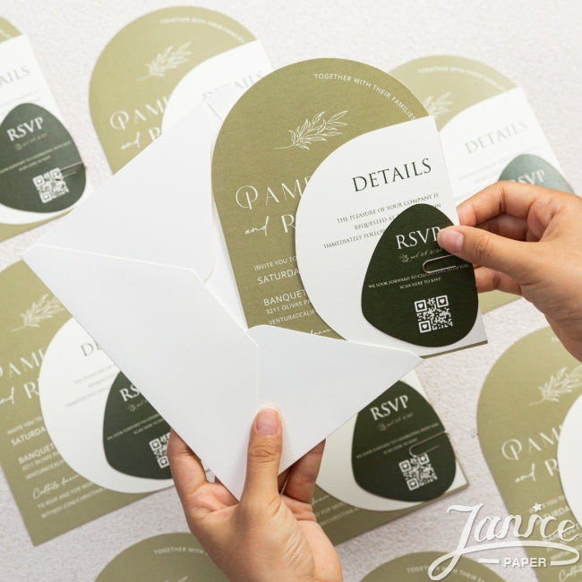 Faire-part Triptique vert