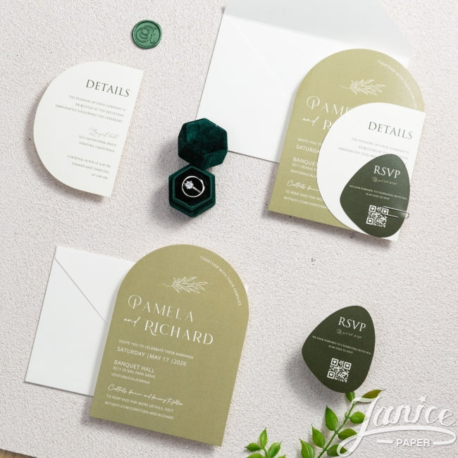 Faire-part Triptique vert