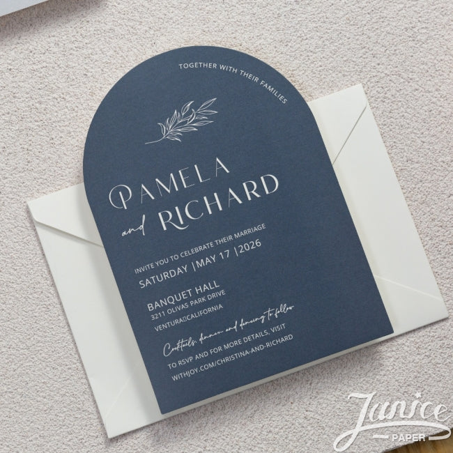 Faire-part Triptique bleu