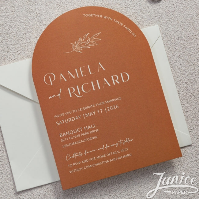 Faire-part triptique Terracotta