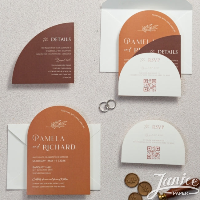 Faire-part triptique Terracotta